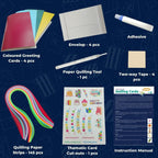 Toykraftt Paper Quilling Craft Paper Quilling Set DIY Craft Kits for Boys Girls Birthday Gift for Kids Craft Set for Kids 7 to 12 Years Old - Multicolor