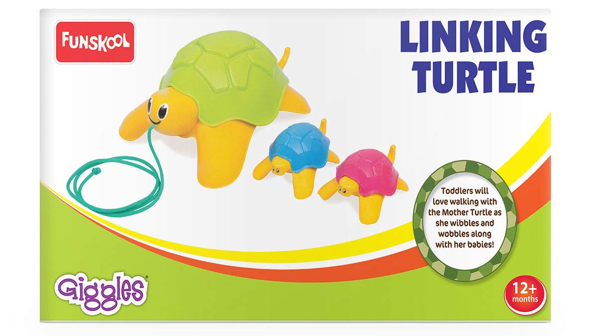 Giggles - Linking Turtle, 2 in Pull Along Toy, Walking, Stacking and Linking, 12 Months & Above, Infant and Preschool Toys