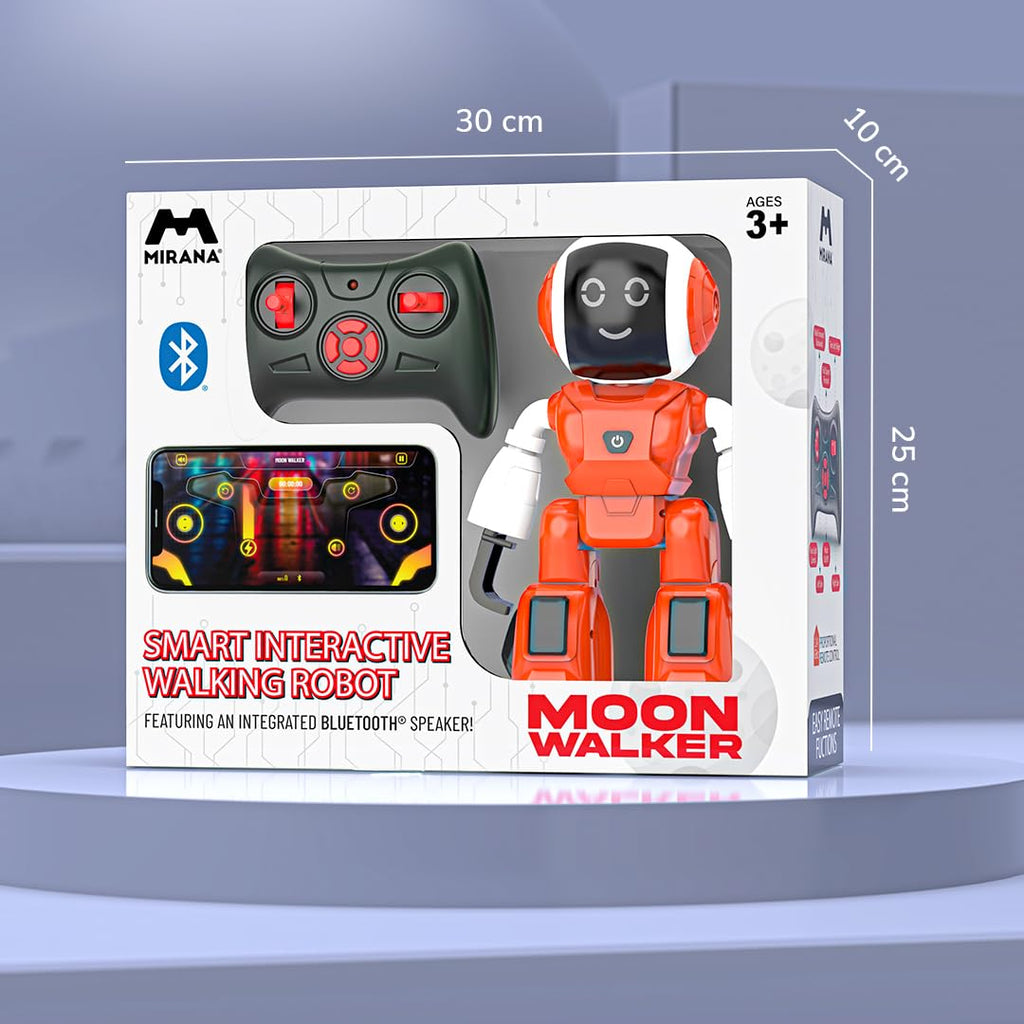 Mirana Moonwalker | Smart Interactive AI Walking & Talking Robot | USB Rechargeable Type-C | in-Built Bluetooth Speaker | Remote & App Controlled Toy for Kids