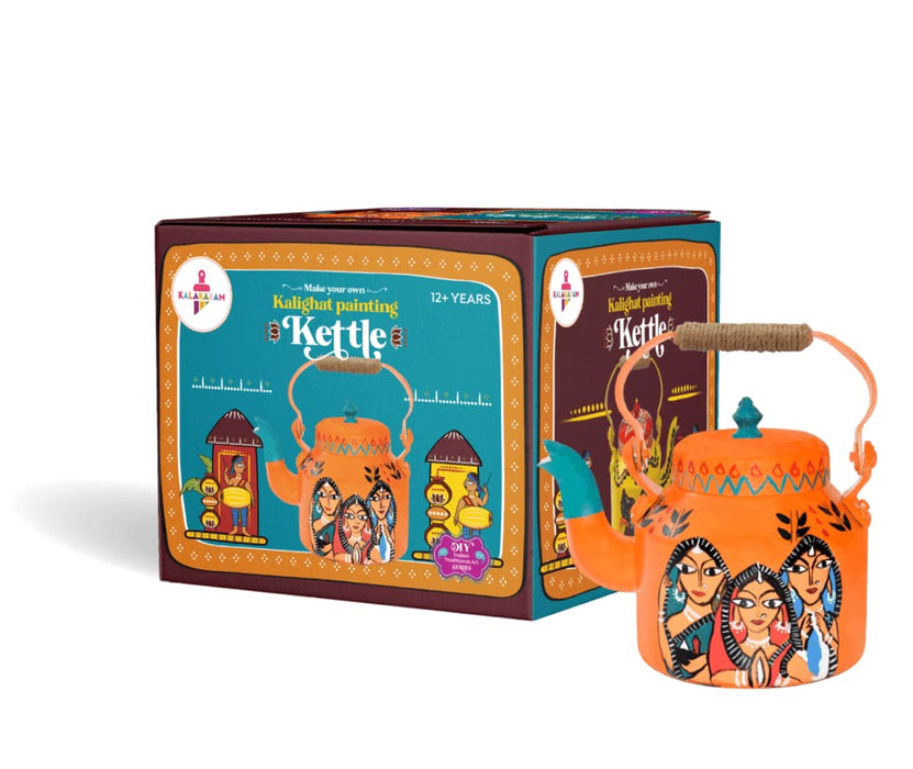 Kalakaram DIY Kalighat Kettle Painting Kit, Indian Ethnic Art Form Painting Kit, Foster Creativity & Self-Expression in Kids, DIY Kit for Kids, Activity Kit for Kids