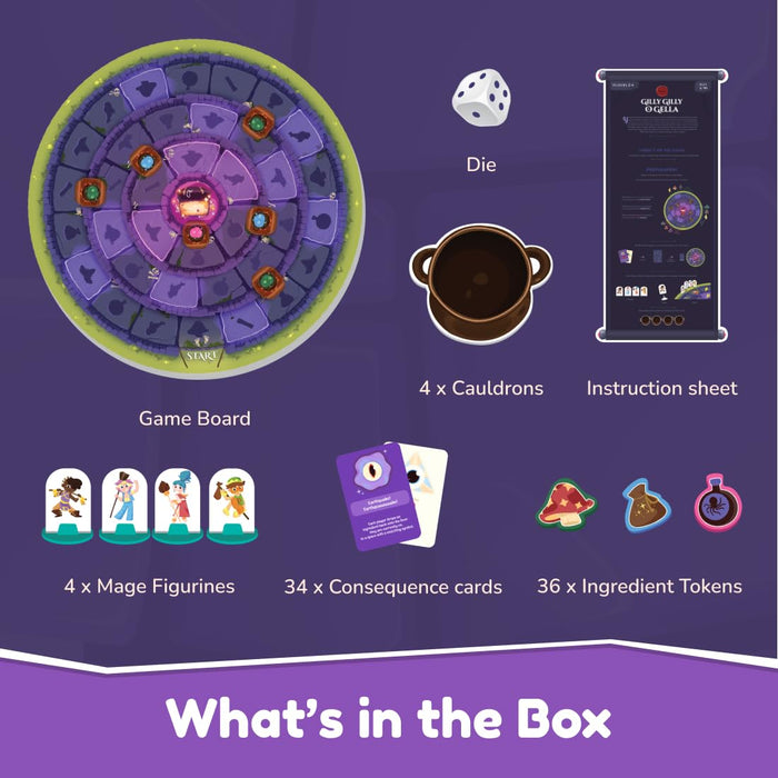 Bloomingo Board Game - Gilly Gilly O Gella: Magical Adventure Game for Kids & Adults; Make magical potions potions & Reach to Treasure before other Mages