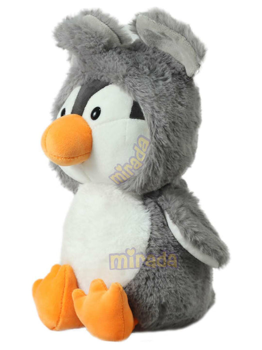 Mirada Cute Grey Penguin Soft Toy for Girls/Kids | Huggable Hoodie Penguin Soft Toy