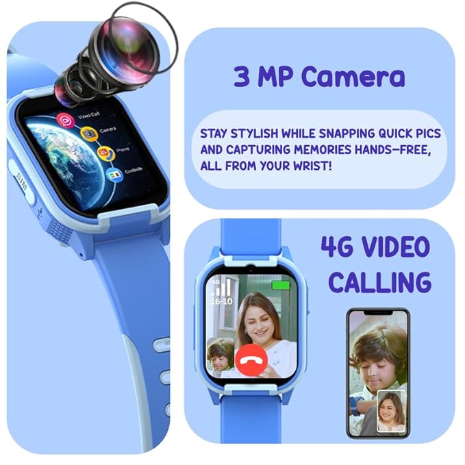 SPIKY Gnome Kids Smartwatch | with HD 4G Video & Voice Calling | IP67 Waterproof, GPS - LBS Tracking - WiFi, Geo Fencing, SOS Button | Best Smartwatch for Kids Boys & Girls