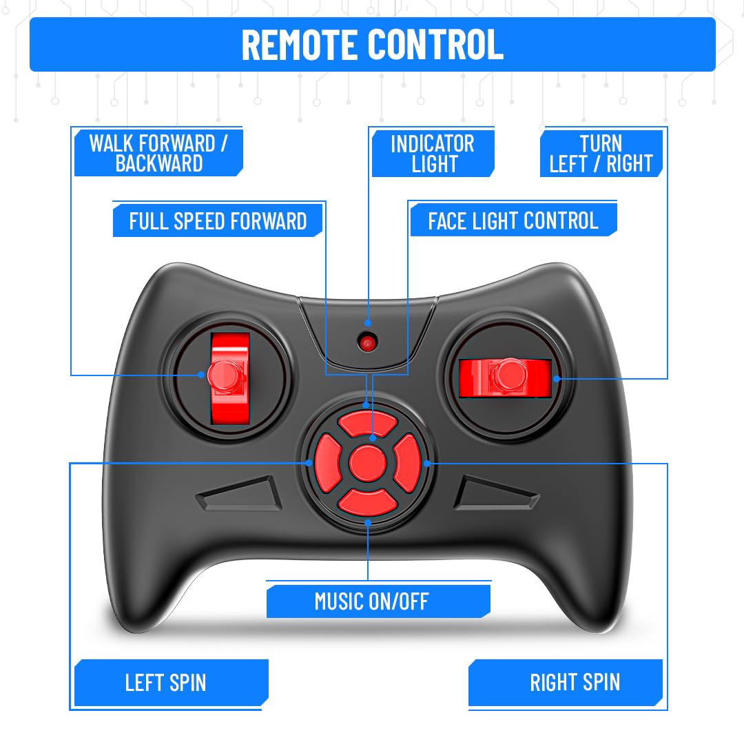 Mirana Moonwalker | Smart Interactive AI Walking & Talking Robot | USB Rechargeable Type-C | in-Built Bluetooth Speaker | Remote & App Controlled Toy for Kids