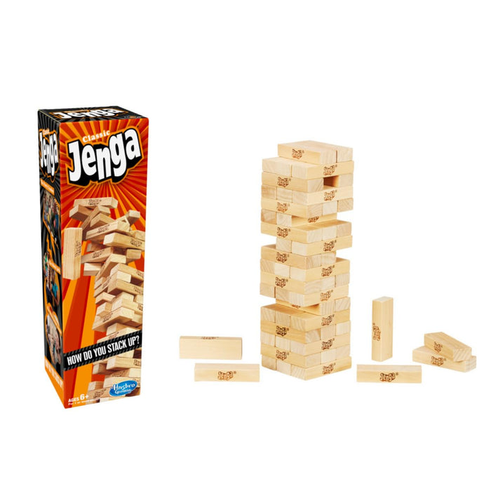 Hasbro Gaming Original Jenga Game, Jenga Stacking Tower Game, Fun Family Game for Kids & Families, Birthday Gift Toys for Kids Ages 6+, Jenga for 1 or More Players