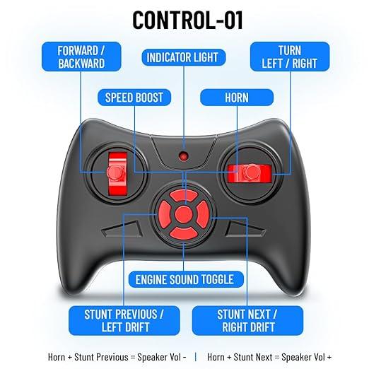 Mirana C-Type USB Rechargeable Spiker RC Car | Spiker with Remote and App Control Car with Nitro Boost, Spring Suspensions | 2WD Spiker Car | Fun RC Toy and Gift for Kids and Boys (Red)