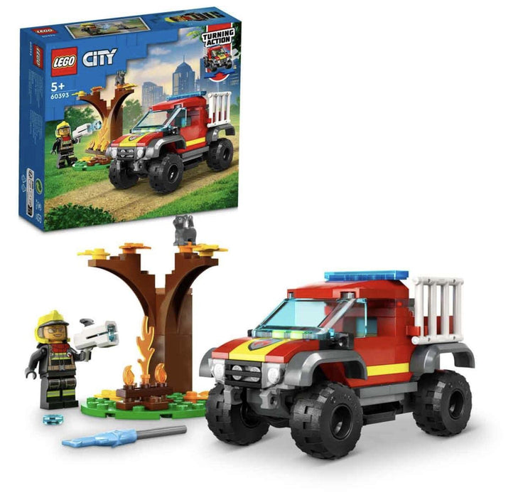 LEGO City 4x4 Fire Engine Rescue 60393 Building Toy Set (97 Pcs),Multicolor Animal Free Builds-Make It Yours,Multicolor, 16 Pcs