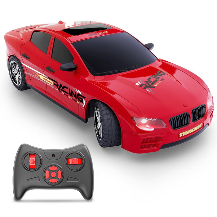 Mirana Tracer | Rechargeable High Speed Racing RC Car | On Click Nitro Boost | Remote Control Car Toys for Kids | Gift for Boys & Girls | Made in India (Candy Red)