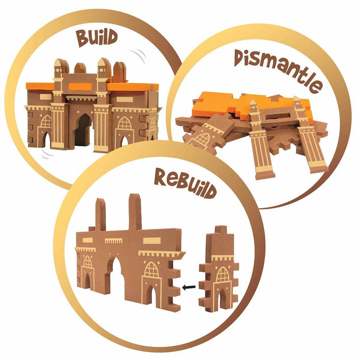 Imagimake Mapology Monuments of India - Construction Set - Make 10 Monuments - Educational Toy for Boys & Girls Above 5 Years (Multicolour) (10 Pieces)