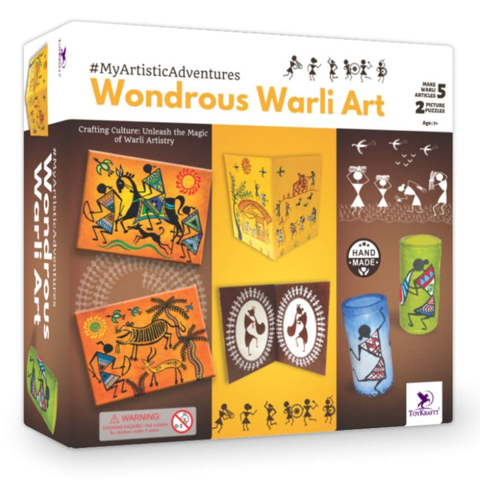 TOYKRAFTT Warli Art Painting Kit Wondrous| Warli Art and Craft Kit for Kids| Learning Activity Games DIY Toys| Craft Kit Kids Activity