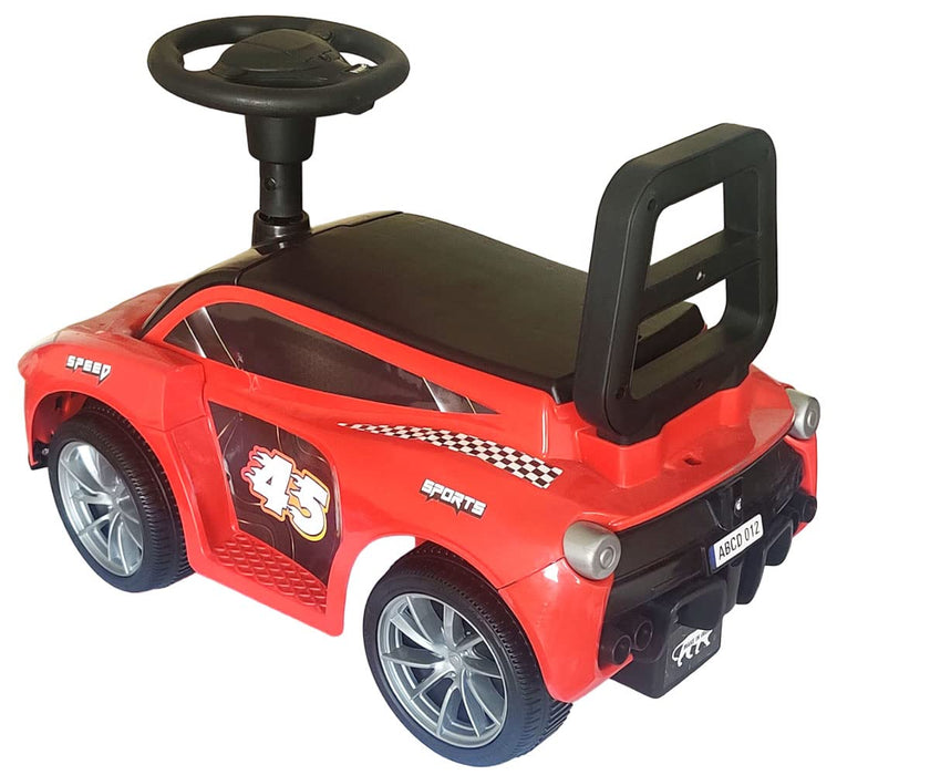 Brunte Ride on & Car for Kids with Music & Horn Steering, Push Car for Baby with Backrest, Safety Guard, Under Seat Storage & Big Wheels, Ride on for Kids 1 to 3 Years Upto 75 Kgs