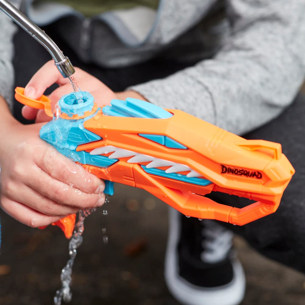 Super Soaker Nerf Dinosquad Raptor-Surge Water Blaster for Holi, Trigger-Fire Soakage for Outdoor Water Games On Holi Festival, Branded Toy Pichkari for 6+