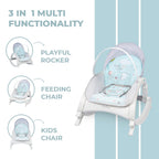 R For Rabbit Rock N Play Baby Rocker|Feeding Chair With Vibration & Soothing Music, Adjustable Backrest|Arc-Shaped Legs For Rocking Mode|3 In 1 Functionality Detachable Toy Bar|6 Months Warranty|Green