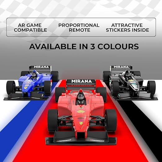 Mirana F1 Super Car | USB Rechargable Type-C | in-Built Bluetooth Speaker | 1:12 Size High-Speed Dual Motor Formula 1 RC Car | Long Range Remote & App Controlled Toy for Kids 4+ 5+ 6+ Years (Blue)