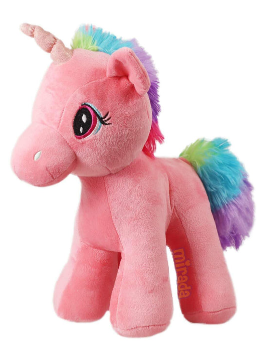 Mirada Enchanting Rainbow Coral Unicorn Soft Toy for Girls/Kids | Floppy and Glittery with Sparkling Horn