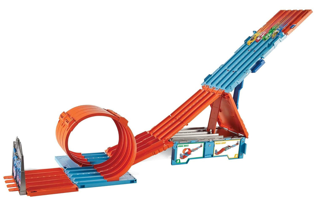 Hot Wheels City race crate GKT87 with 3 Stunts in 1 Set Portable Storage Ages 6 to 10