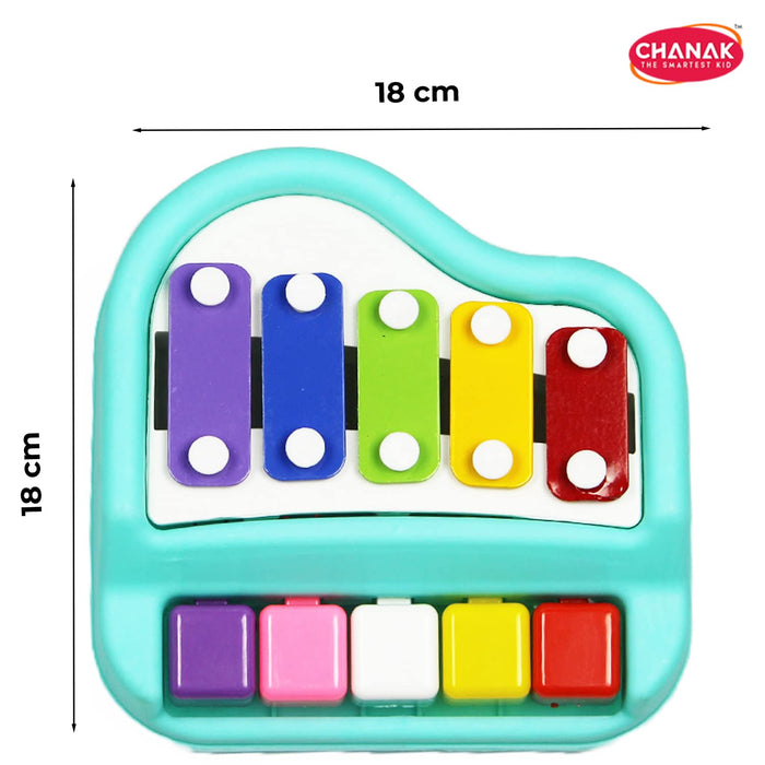 Chanak Musical Xylophone Plastic Piano Toy for Kids, Musical Piano Xylophone for Kids, Non-Toxic Suitable for Children Above 3 Years, BIS Approved (Piano Blue)