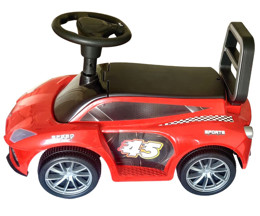 Brunte Ride on & Car for Kids with Music & Horn Steering, Push Car for Baby with Backrest, Safety Guard, Under Seat Storage & Big Wheels, Ride on for Kids 1 to 3 Years Upto 75 Kgs