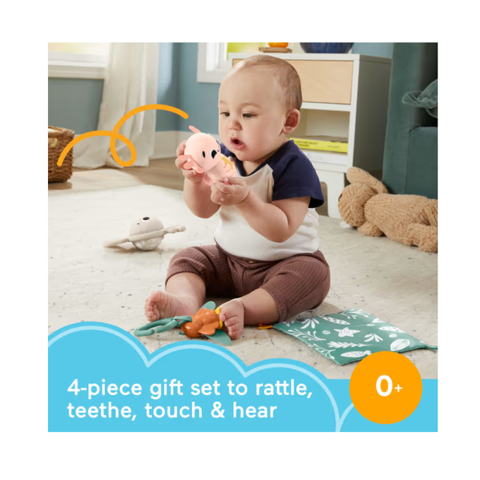 Fisher Price So Many Senses Gift Set, 4 Baby Sensory Toys With Fine Motor Activities