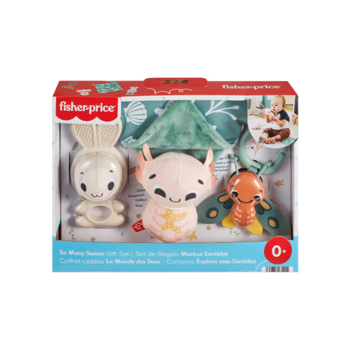 Fisher Price So Many Senses Gift Set, 4 Baby Sensory Toys With Fine Motor Activities