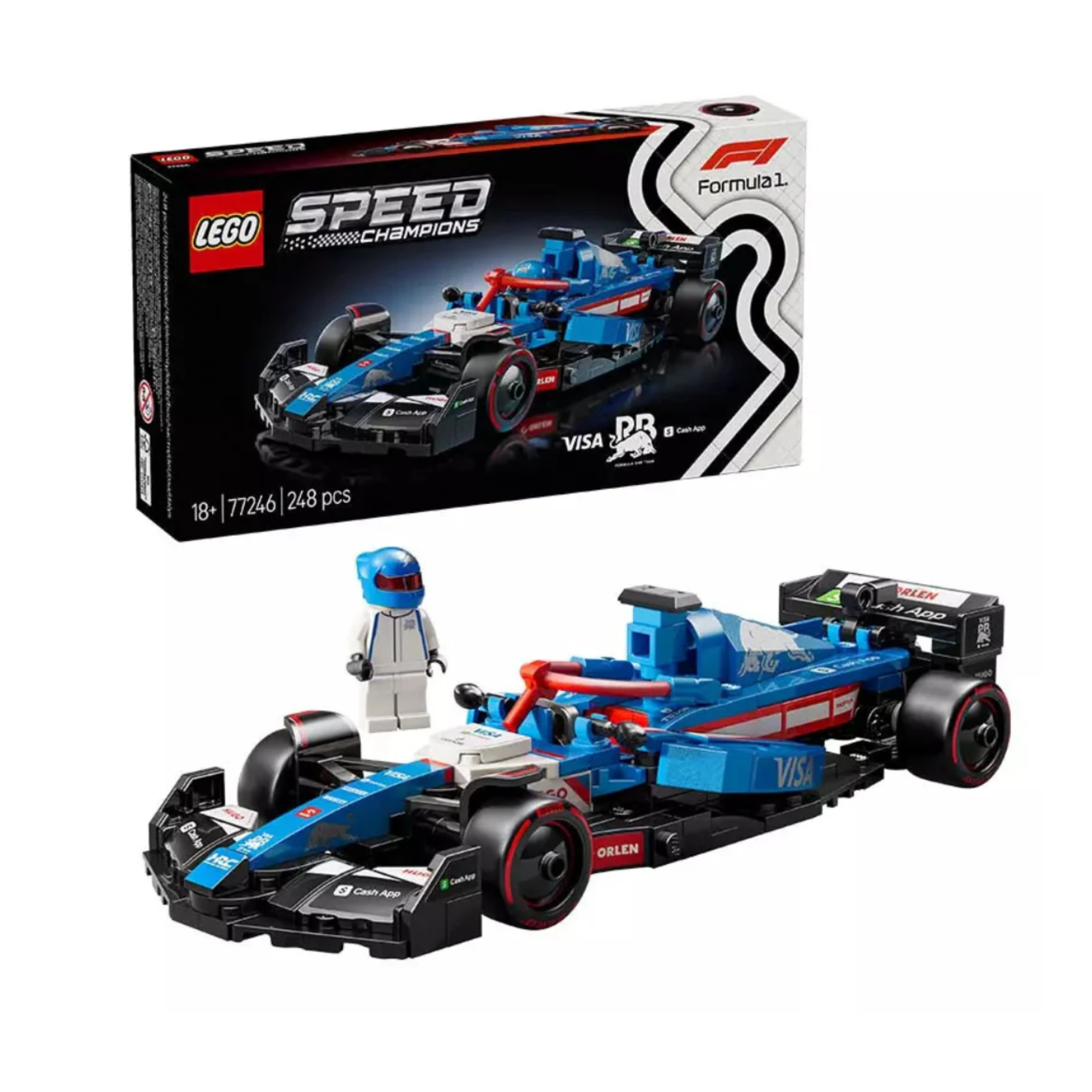 LEGO 77246 Speed Champions Visa Cash App RB VCARB 01 F1 Race Car (248 Pieces)