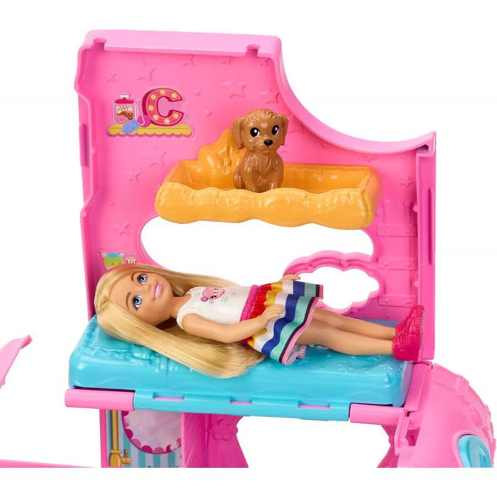 Barbie Chelsea 2-in-1 Camper Playset With Chelsea Small Doll, 2 Pets & 15 Accessories