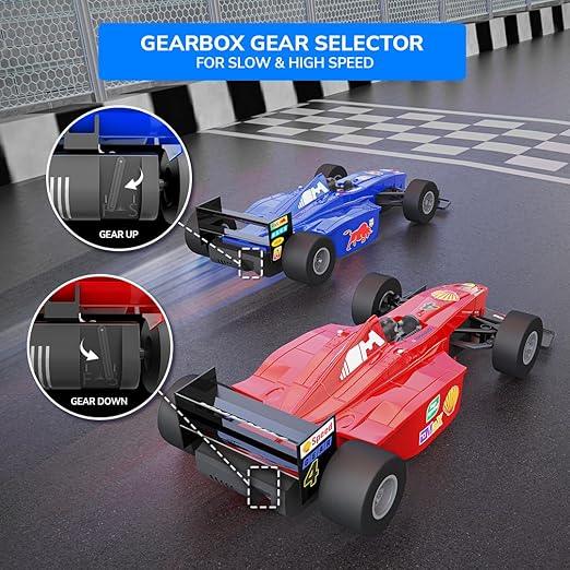 Mirana F1 Super Car | USB Rechargable Type-C | in-Built Bluetooth Speaker | 1:12 Size High-Speed Dual Motor Formula 1 RC Car | Long Range Remote & App Controlled Toy for Kids 4+ 5+ 6+ Years (Blue)