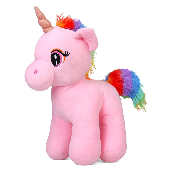 Mirada Enchanting Light Pink Unicorn Soft Toy | Great Gift for Girls/Kids | Floppy and Glittery with Sparkling Horn | Soft Stuffed Plush Animal |- 29cm