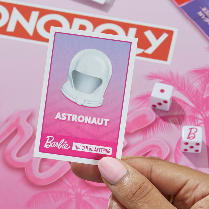 Monopoly: Barbie Edition Board Game, Ages 8+, 2-6 Players, Fun Family Games for Kids and Adults, with 6 Barbie-Themed Pink Zinc Tokens, Kids Gifts