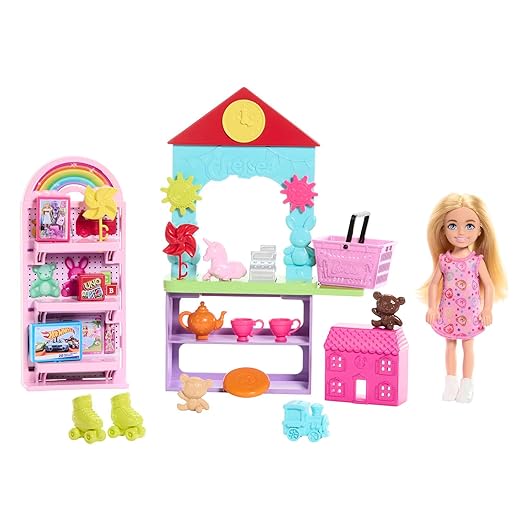 Barbie Chelsea Can Be… Toy Store Playset with Small Blonde Doll, Counter & Display Furniture & 15 Accessories, Like Mini Toys