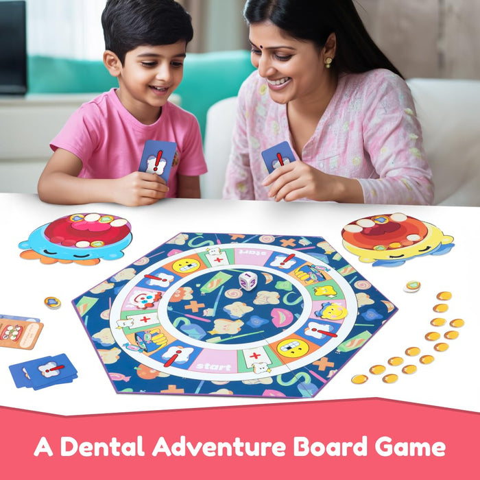 Bloomingo Board Game - Teeth or Treat: Exciting Dental Adventure game for Kids & Adults; Learn Dental Hygiene; Be the One with Last Laugh to Win