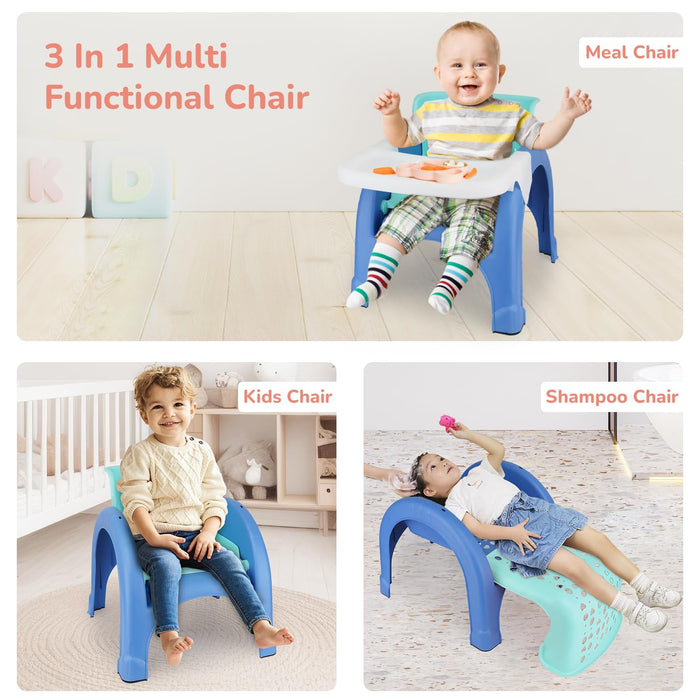 R for Rabbit Jelly Bean Chair 3 in 1 Multi-Functional Baby Study | Shampoo | Meal | Regular Kids Seating Chair with High Backrest for 1-8 Years Kid, Weight Capacity Upto 40Kgs