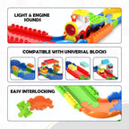 Mirana Block Rider Toy Train Set with Colorful & Multiple Track Layout, USB Rechargeable Type-C Engine, Various Sound Modes - Vande Bharat, Rajdhani, Delhi Metro, Kids 2-8 Years (Medium - 82 Pcs)