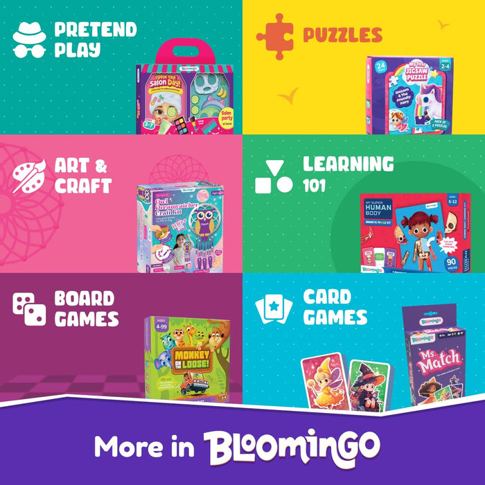 Bloomingo Board and Card Game - Game On! 20 in 1 Board Game - Ludo, Chess, Checkers and More - Educational Learning Toys for Fine Motor Skills and Cognitive Development - Birthday Gift for Kids