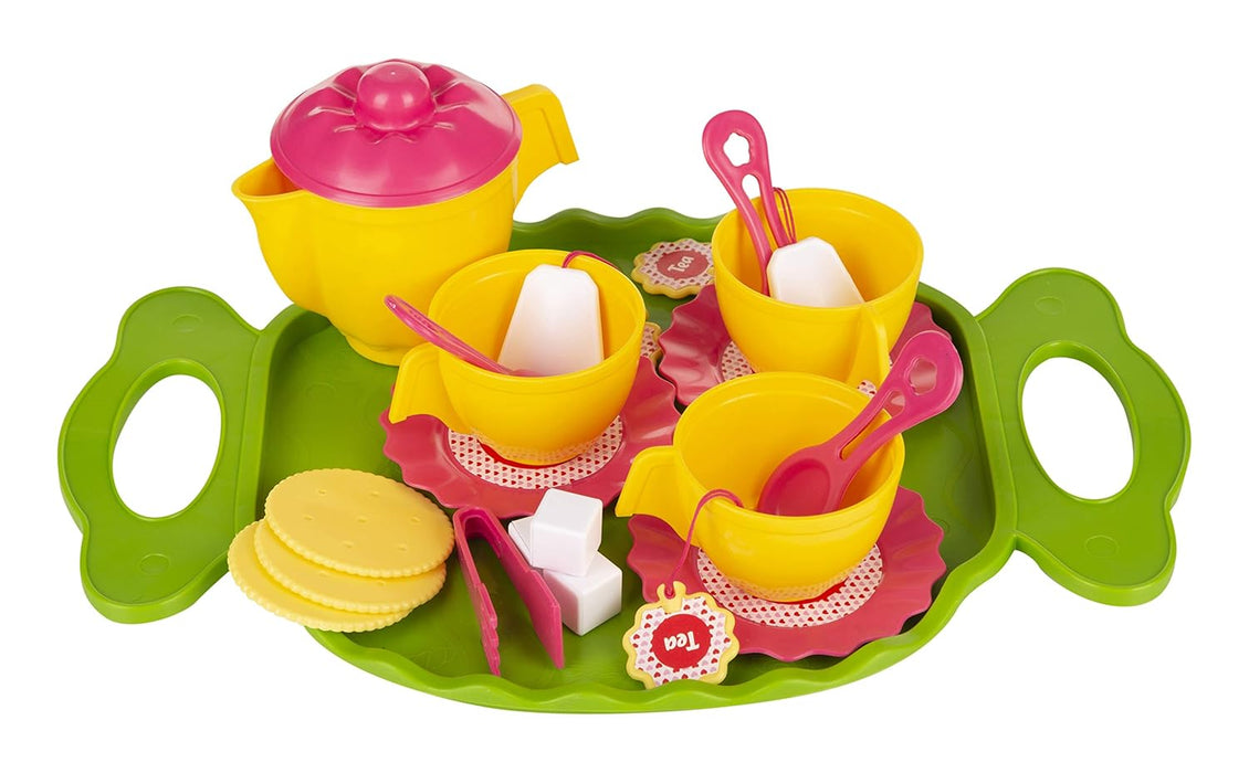 Giggles Funskool - Tea Party Set, 22 Piece Colourful Pretend and Play Tea Set, Language and Social Skills,Role Play, Preschool Toys, 3 Years & Above