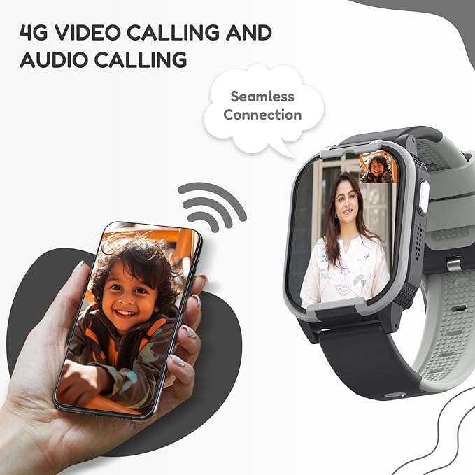 SPIKY Gnome Kids Smartwatch | with HD 4G Video & Voice Calling | IP67 Waterproof, GPS - LBS Tracking - WiFi, Geo Fencing, SOS Button | Best Smartwatch for Kids Boys & Girls
