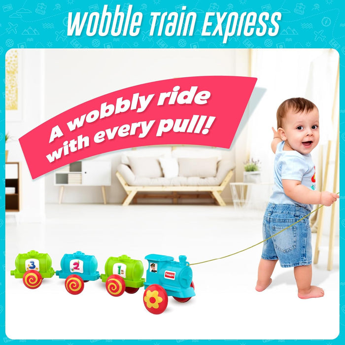 Giggles Funskool Wobble Train Express, Fun & Development Toy for Babies, Encourage Walking, Improve Balance & Coordination, Stimulate Senses, Multicolor, Gift Set for Kids, Age 18+ Months