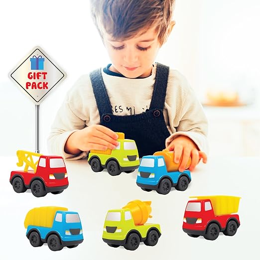 Funskool Giggles - Mini Vehicles-Construction Series Gift Pack of 6 (Combo), Multicolor