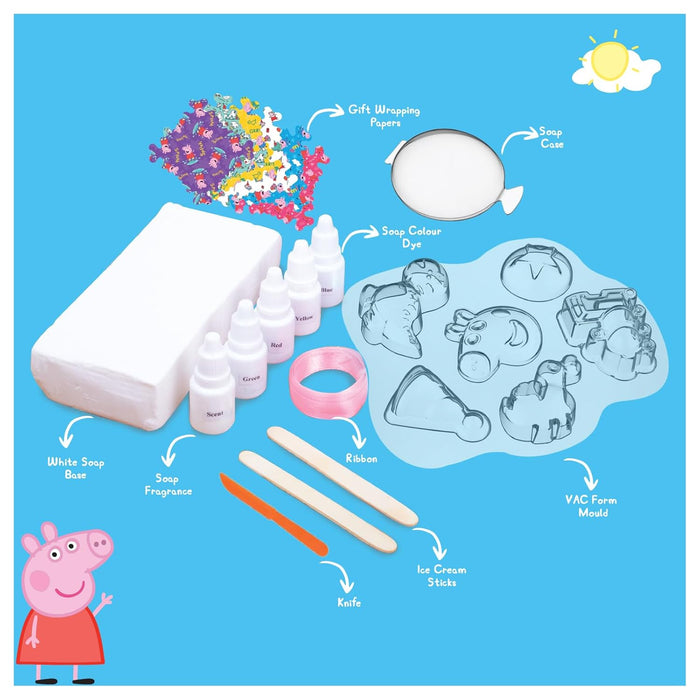Handycrafts Funskool Peppa Pig Soap Making Kit, Scented Soaps, DIY Kit, Art and Craft Set for Kids, Learning, Fun & Engaging Activity for Childrens, Multicolour, Gift Set for Kids, Age 5+ Years