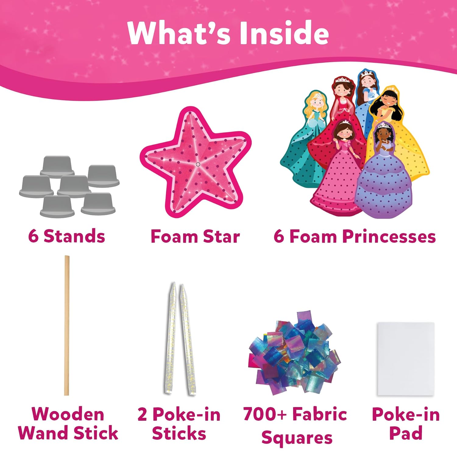 Skillmatics Art & Craft Activity - Poke-in Art Magical Princesses, Mess-Free Art for Kids, DIY Craft Kits, Creative Activity, Fine Motor Skills, Gifts for Girls