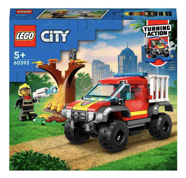 LEGO City 4x4 Fire Engine Rescue 60393 Building Toy Set (97 Pcs),Multicolor Animal Free Builds-Make It Yours,Multicolor, 16 Pcs