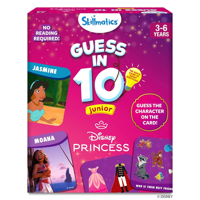 Skillmatics Card Game - Guess in 10 Junior Disney Princess for Kids, Girls, Boys, Who Love Board Games, Cinderella, Ariel, Jasmine, Gifts for Ages 3, 4, 5, 6, Travel Friendly