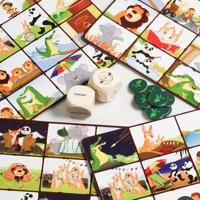 Chalk and Chuckles A Day in The Jungle, Fun Animal Bingo Board Game for Kids Age 4-7, Gift for Boys and Girls 5+ Years