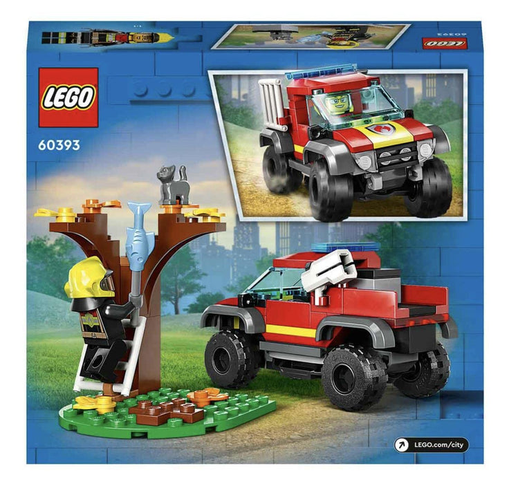 LEGO City 4x4 Fire Engine Rescue 60393 Building Toy Set (97 Pcs),Multicolor Animal Free Builds-Make It Yours,Multicolor, 16 Pcs