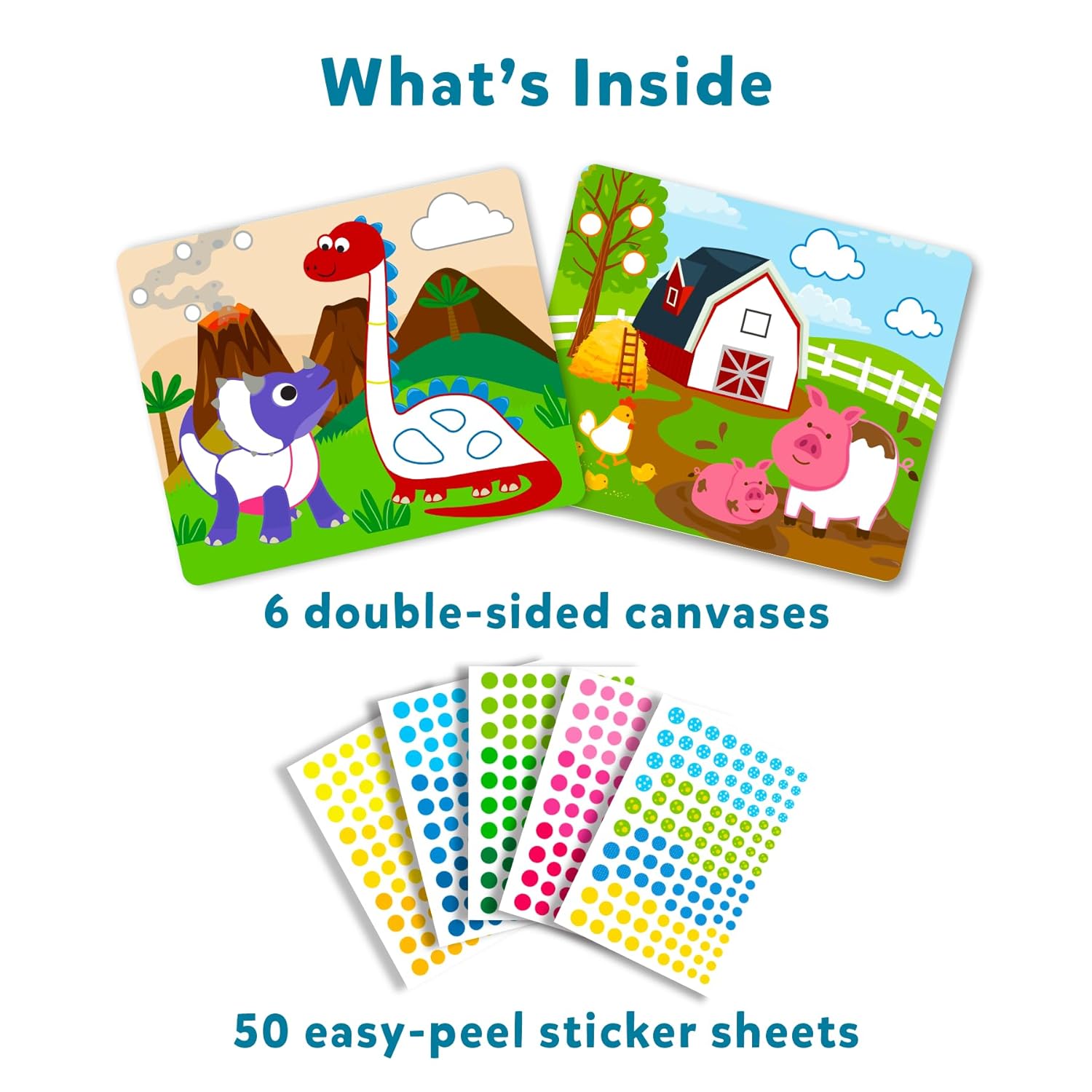 Skillmatics Art Activity - Dot It Combo, No Mess Sticker Art for Kids, Craft Kits, DIY Activity, Gifts for Boys & Girls,Travel Toys for Toddlers - Paper, Multicolor