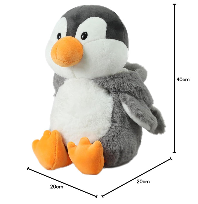 Mirada Cute Grey Penguin Soft Toy for Girls/Kids | Huggable Hoodie Penguin Soft Toy