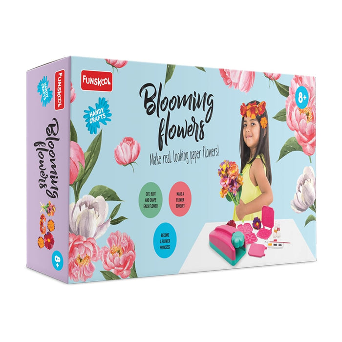 Funskool Handycrafts Blooming Flowers, Paper Flower Making kit, Make Real Looking Paper Flowers,Art and Craft Kit, DIY Kit