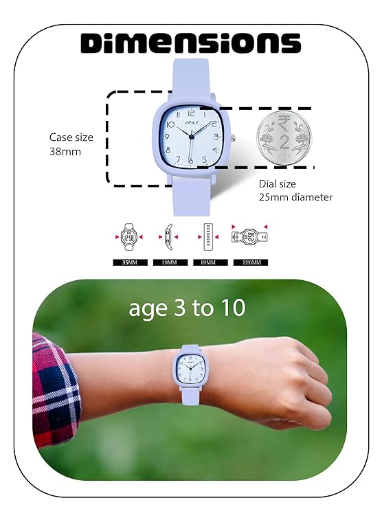 Spiky Analog Watch for Kids | Water Resistant & Lightweight | Durable & Soft Silicone Strap | Unisex Best Birthday Gift | Casual Analogue Wrist Watches for Boys & Girls | Age 2-14 yrs
