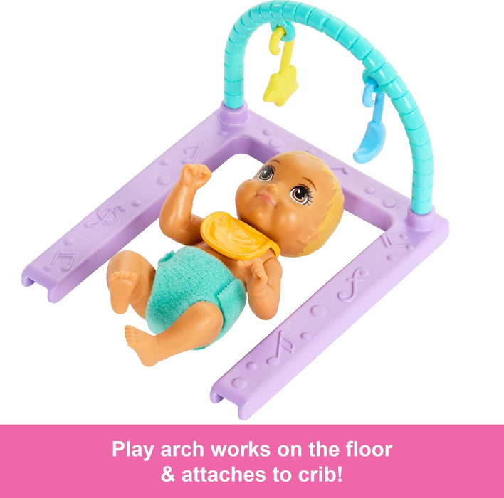 Barbie Skipper Doll & Nursery Playset with Accessories, Includes Twin Baby Dolls, Crib, Swing, See-Saw & More