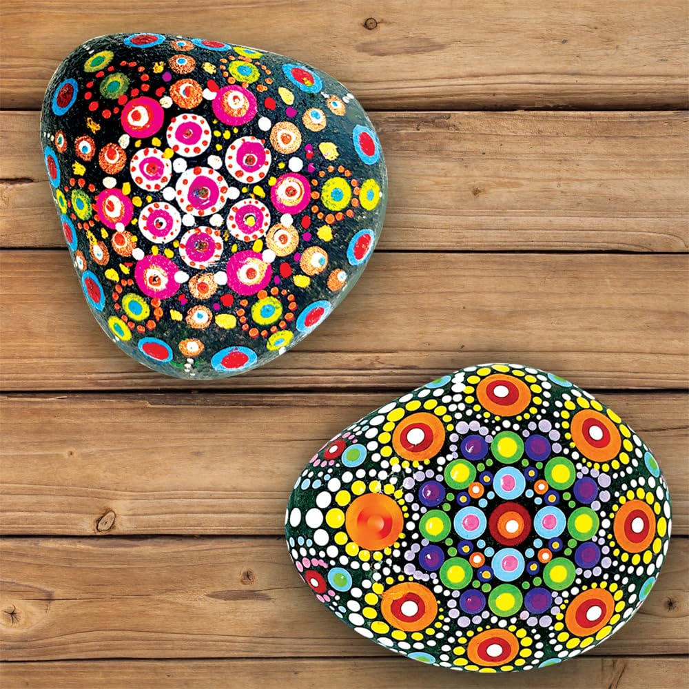 TOYKRAFTT Stone Rock Painted Dot Mandalas Painting Kit for Kids| Mandala Art Kit for Kids Gift for Boys Girls Multicolor